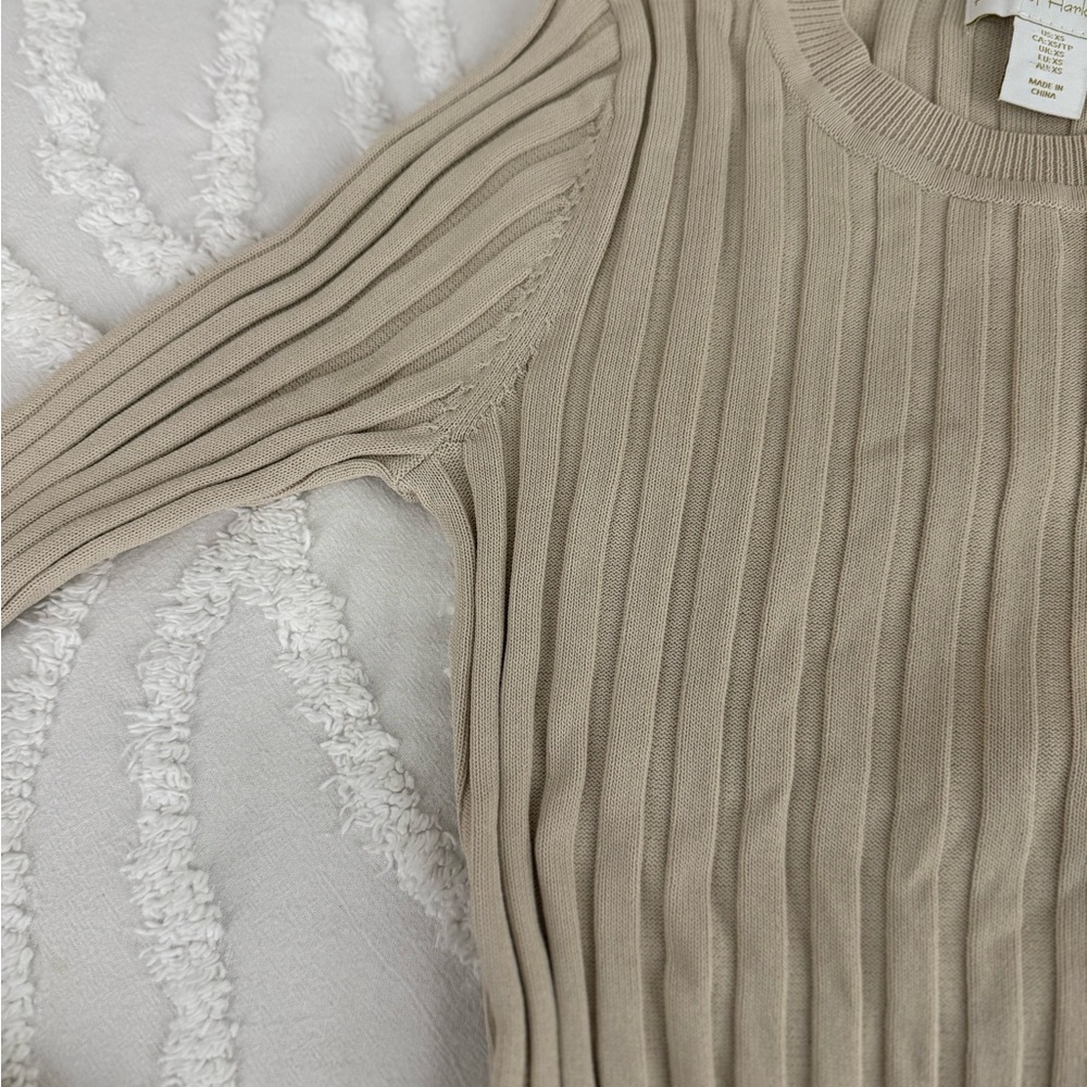House of Harlow 1960 Ribbed Tan Sweater - Picture 2 of 10